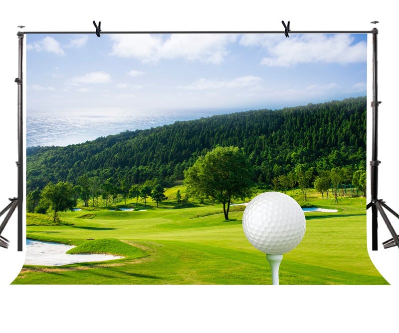 LYLYCTY 7X5ft Golf Sport Backdrop Lush Golf Course Sport Style Photography Backdrop Photo Studio Background Props LYK048 - Image 1
